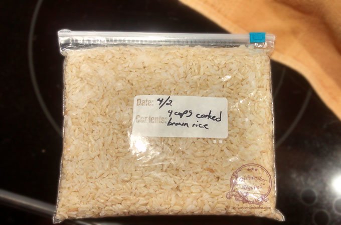 Your rice is ready to go into the freezer