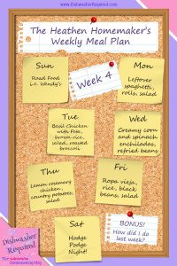 The Heathen Homemaker’s Weekly Meal Plan – Week 4