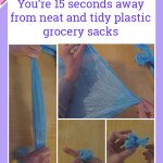This is GENIUS! It takes just a few seconds to wrap plastic grocery bags into neat and tidy little balls.